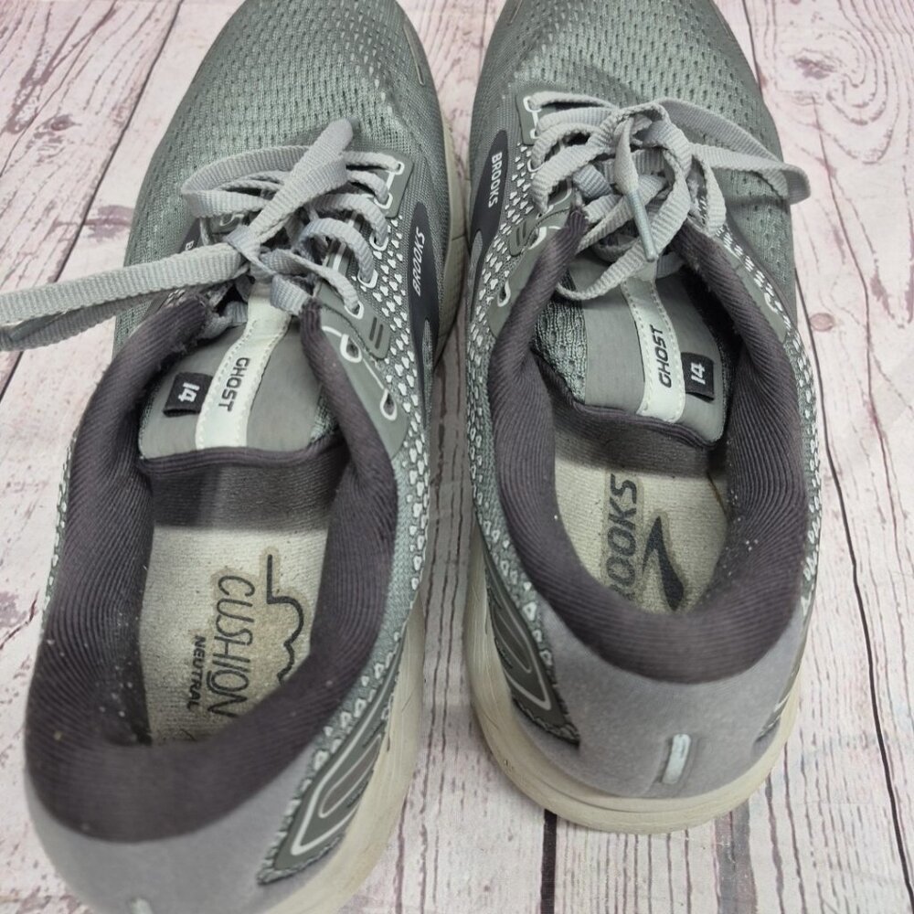 Brooks Ghost 14 1103692E067 Medium Gray Running Sneakers Shoes Mens Size 11 2E - Picture 9 of 10